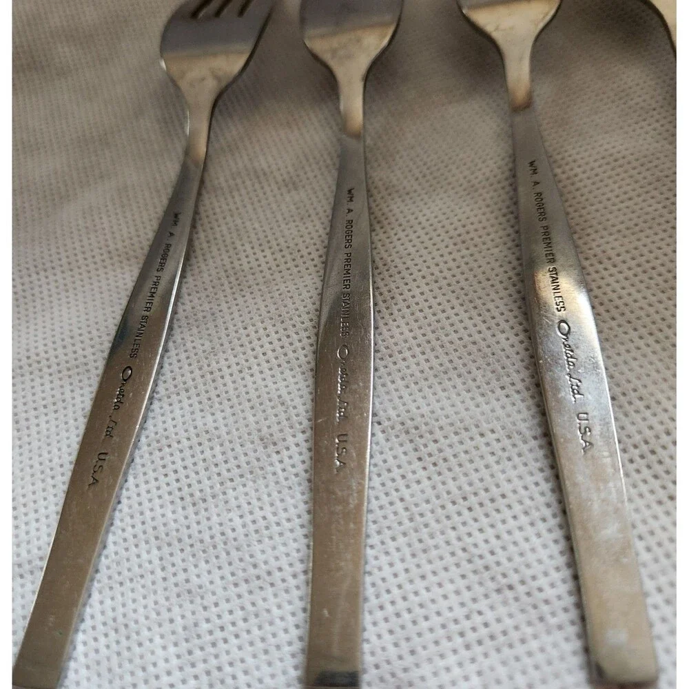 Vintage MCM Oneida SPANADA Flatware Fork Set of 3 Wm. A Rogers Stainless Replace